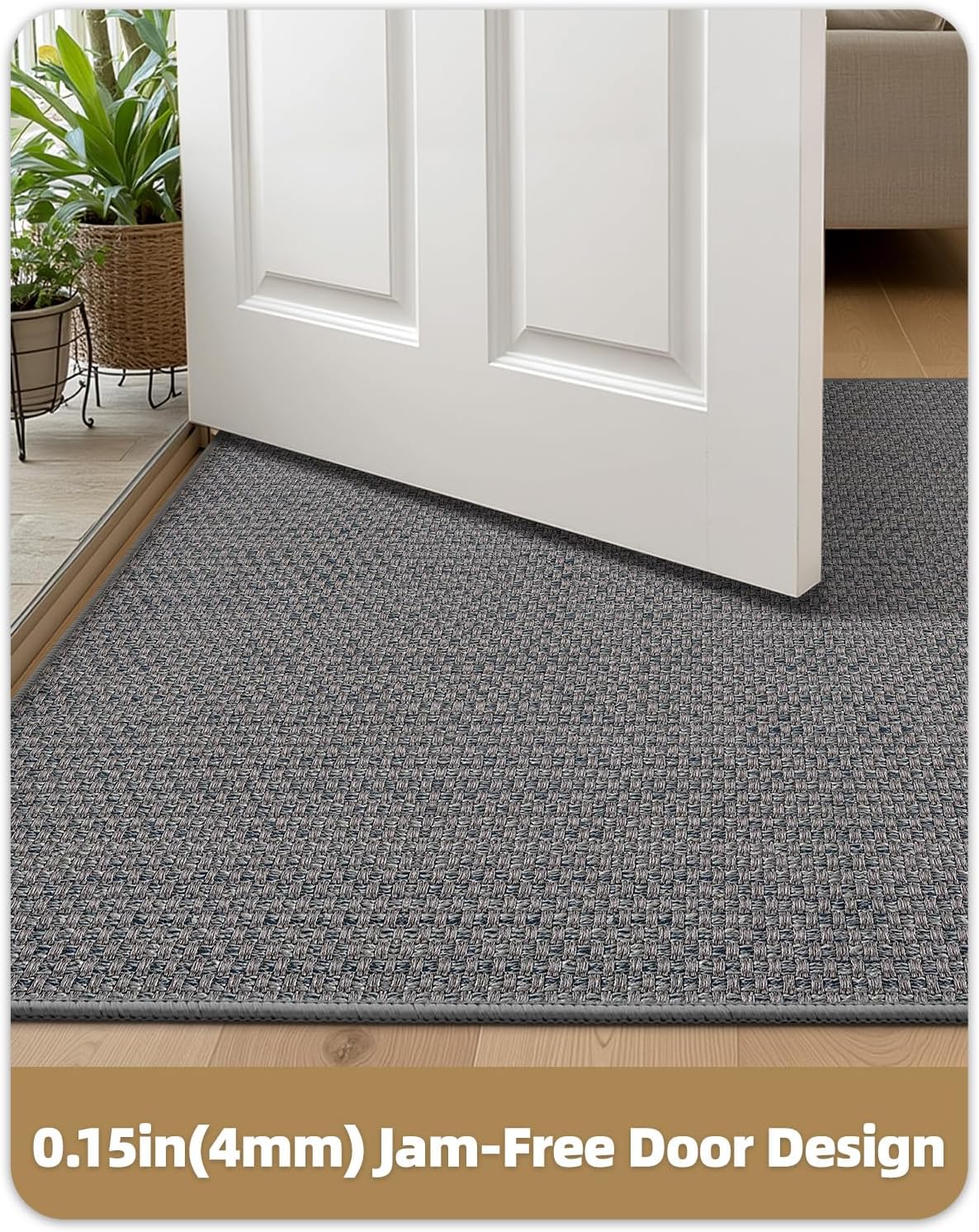 Color&Geometry Front Door Mat Indoor 21"x31", Rugs for Entryway, Non Slip Washable Low-Profile Inside, Entry Mat Entry Rug Door Mat Indoor Entrance, Light Grey (Fold)