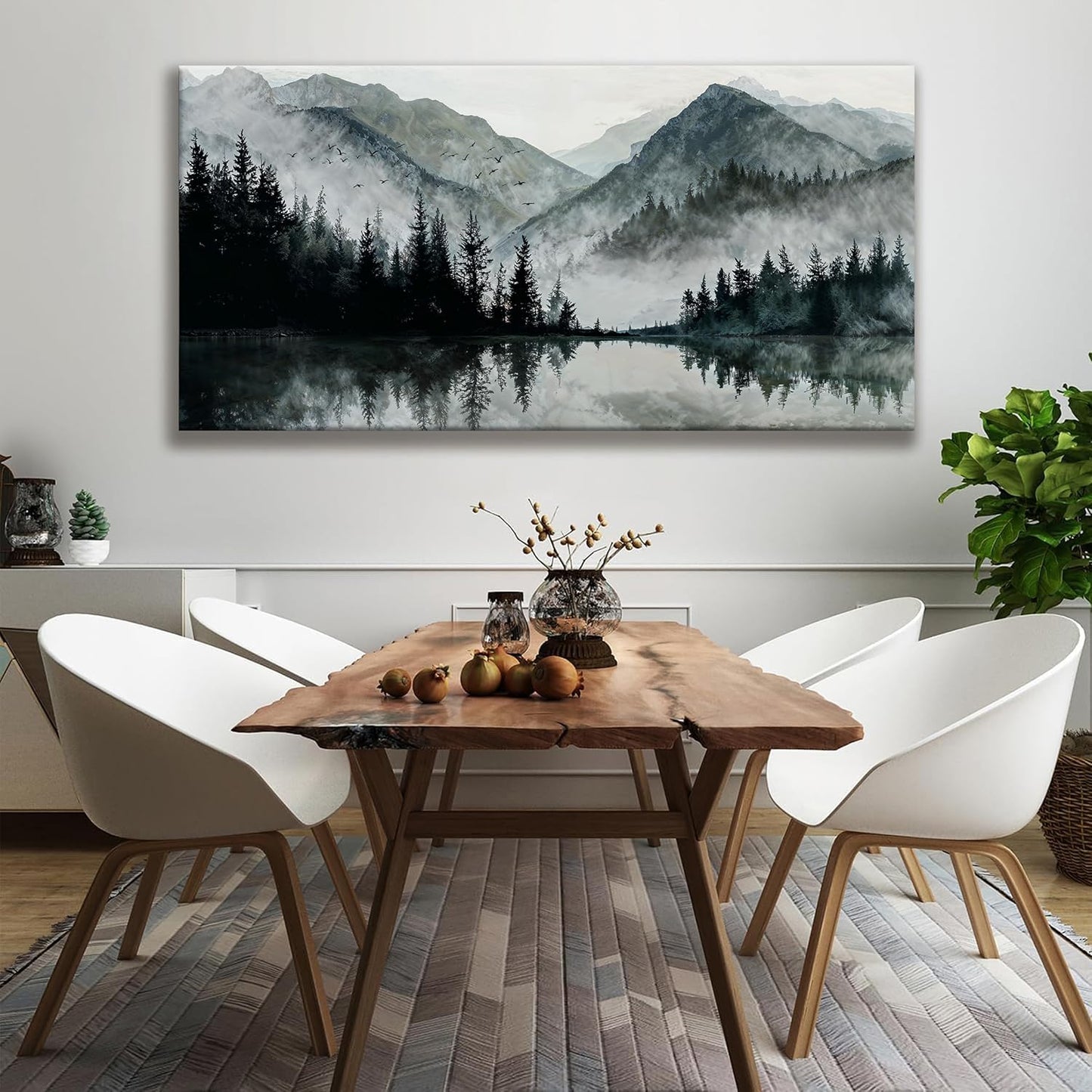 Modern Wall Art Natural Home Wall Decorations Canvas Art Wall Decor Prints Mountain Lake View Landscape Large Wall Art For Living Room Bedroom Kitchen Office Artwork Decor 29"×58"