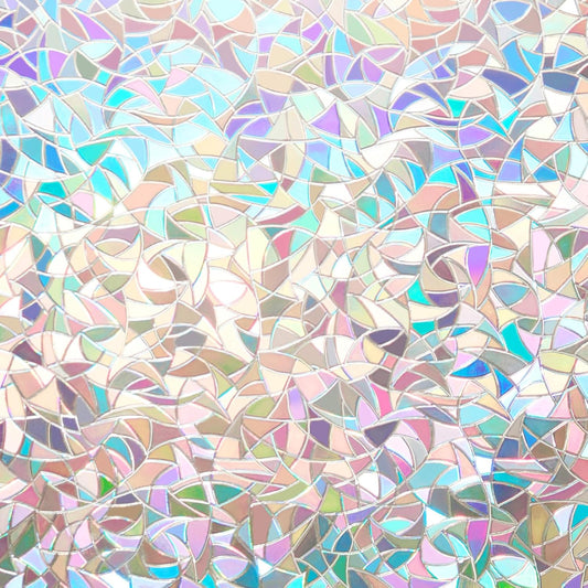 Rainbow Window Privacy Film 3D Decorative Stained Glass Window Film Anti UV Non-Adhesive Reusable 17.5" x 157.4" for Home Room Car Glass Cling