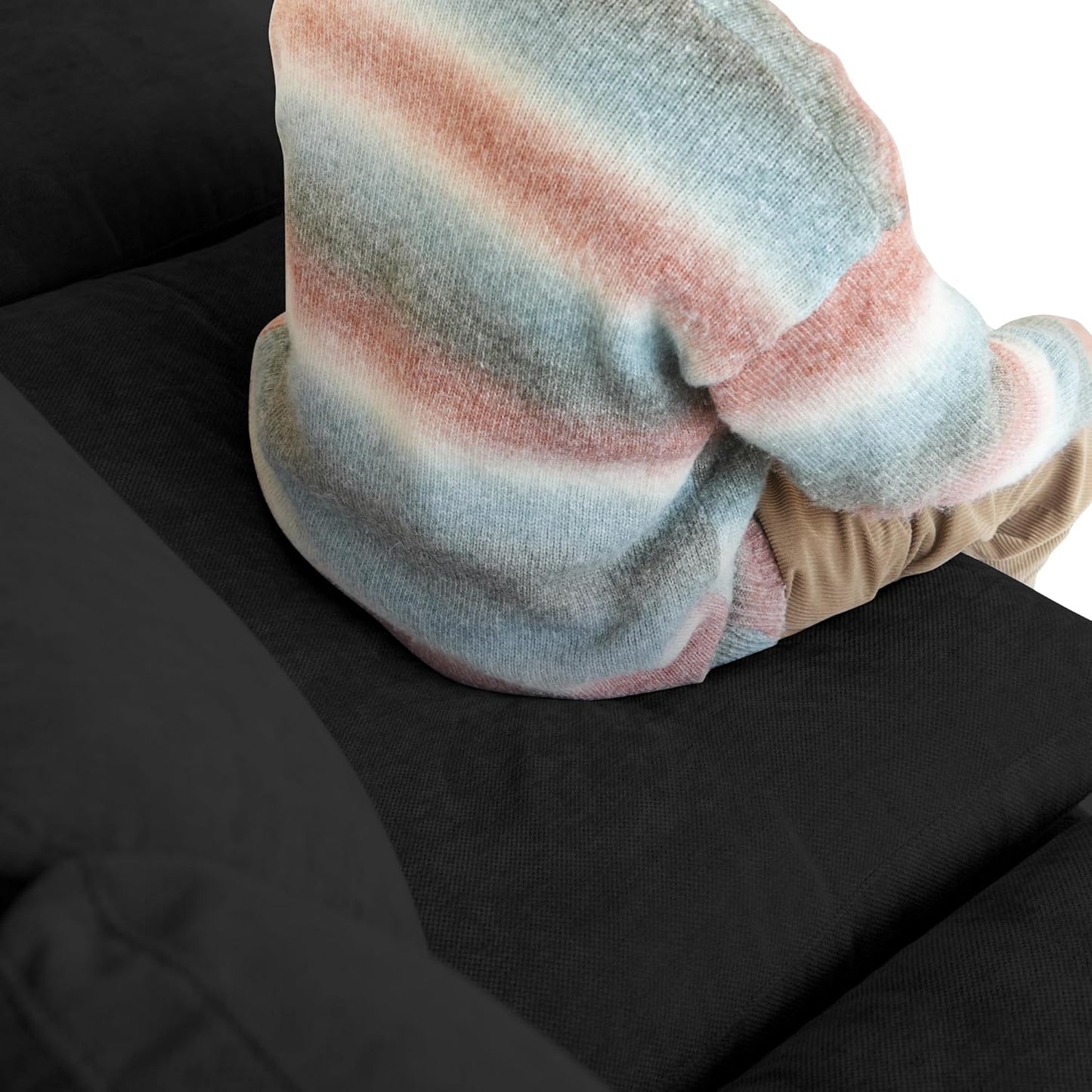 JACH U-Shaped Sectional Couches for Living Room, Cloud Sectional Couch with Deep Seat, 155.9" Modular Sofa with Chaise, Covers Removeable & Washable, Sofas Furniture for Living Room, Black