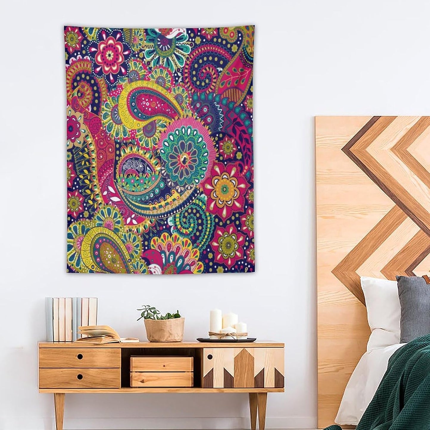 ICMOLYYENLO Tropical Green Plant Tapestry, Green Palm Leaves Natural Landscape Print Wall Tapestry for Bedroom Living Room Dormitory 60x80 Inch