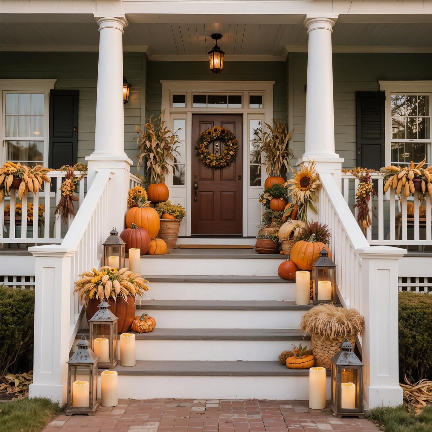 Homemory 4" x 6" Large Waterproof Outdoor Flameless Candles, Battery Operated Flickering LED Pillar Candles with Remote and Timers for Indoor Outdoor Lanterns, Long Lasting, Dark Ivory, Set of 2