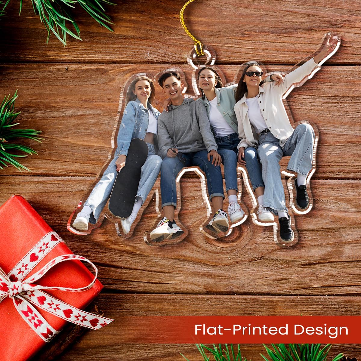 Personalized Custom Photo Ornament, Acrylic Christmas Keepsake, Hanging Decor for Boys, Girls, Men, Women