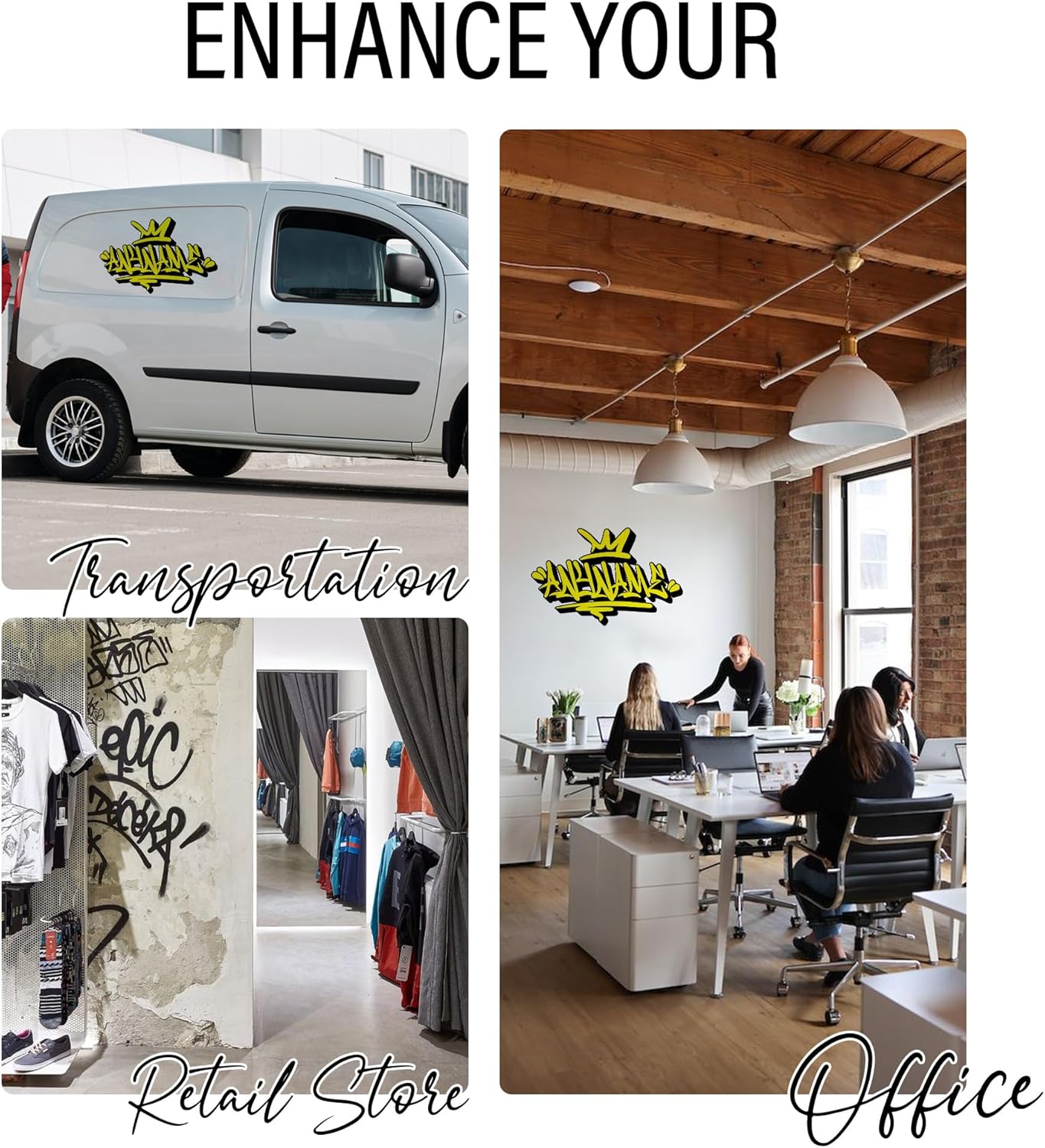 Custom Graffiti Name Wall Decal Personalized Graffiti Name Decal Graphics Large Vinyl Wall Decals for Home & Room Décor, Peel & Stick Wall Art for Kids & Teens Bedroom, Car, Vehicles