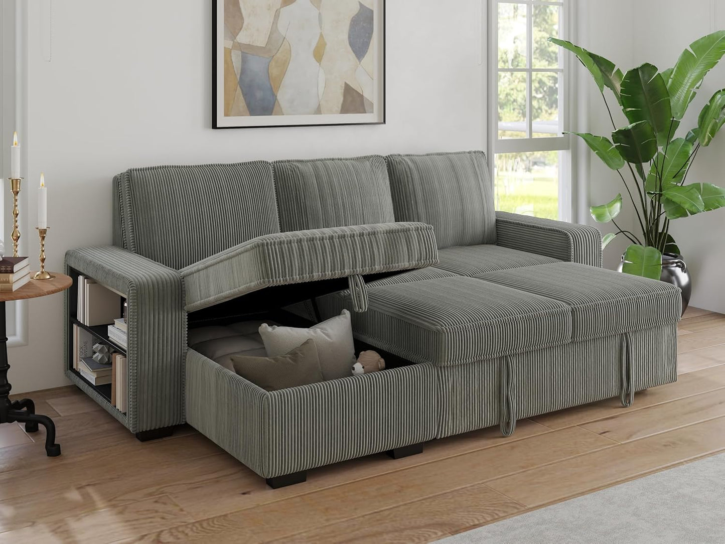 91-inch Reversible Sectional Sleeper