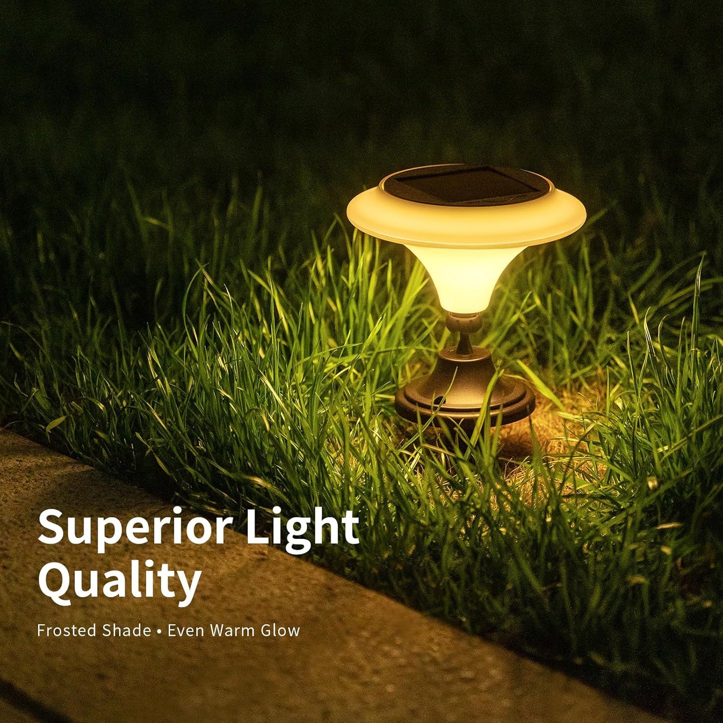 Solar Table Lights Outdoor, 2 Pack Classic Martini-Shaped Lanterns with Base & Ground Stakes, Waterproof LED Solar Powered Decorative Lights for Patio Table Garden Path (Warm White)