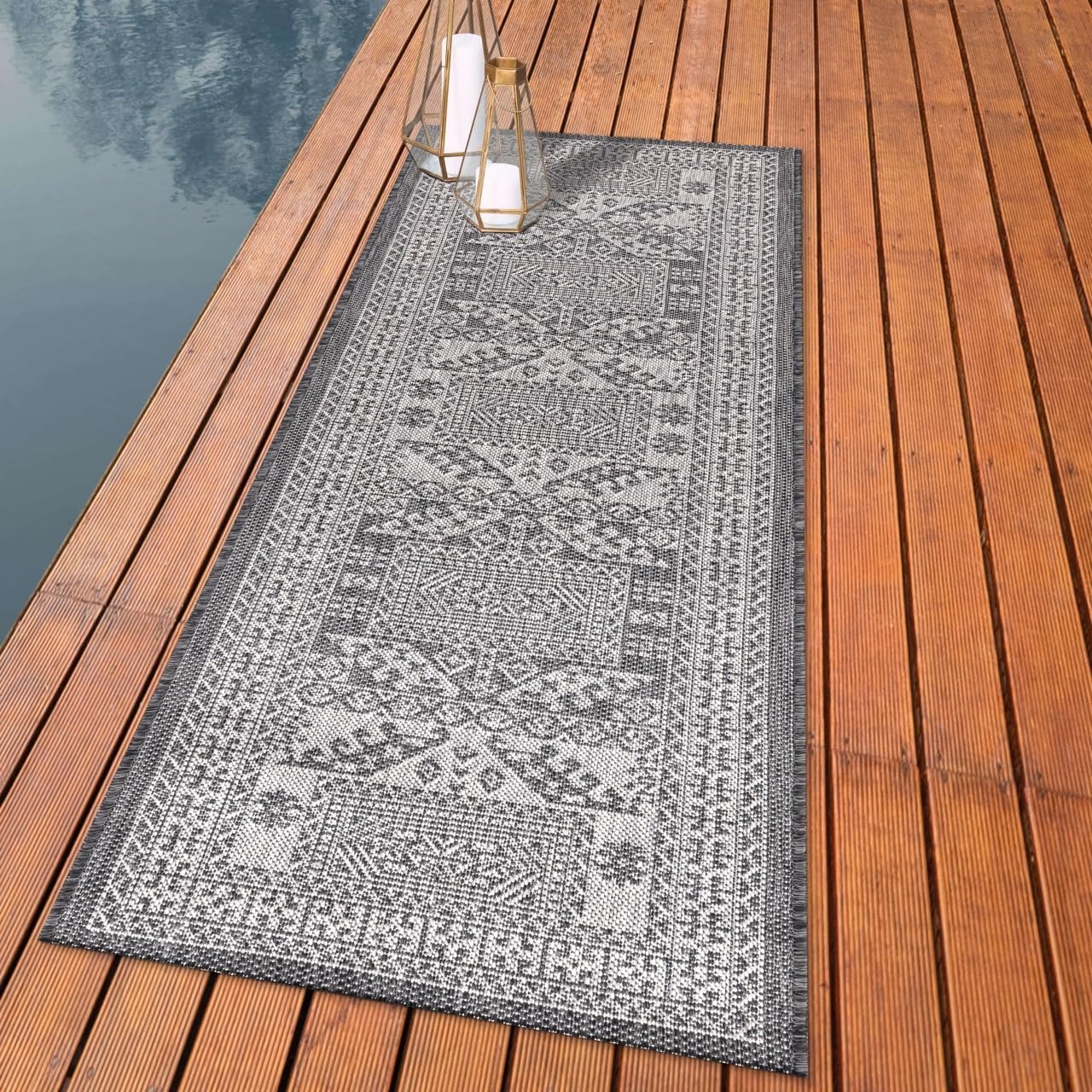 Keen Home Design Terrace Outdoor Runner Rug - 2x6 Washable Indoor/Outdoor Rug for Patio, Kitchen, Balcony, Beach, Garden, Deck and Porch, Size: 2'2"x5'7"