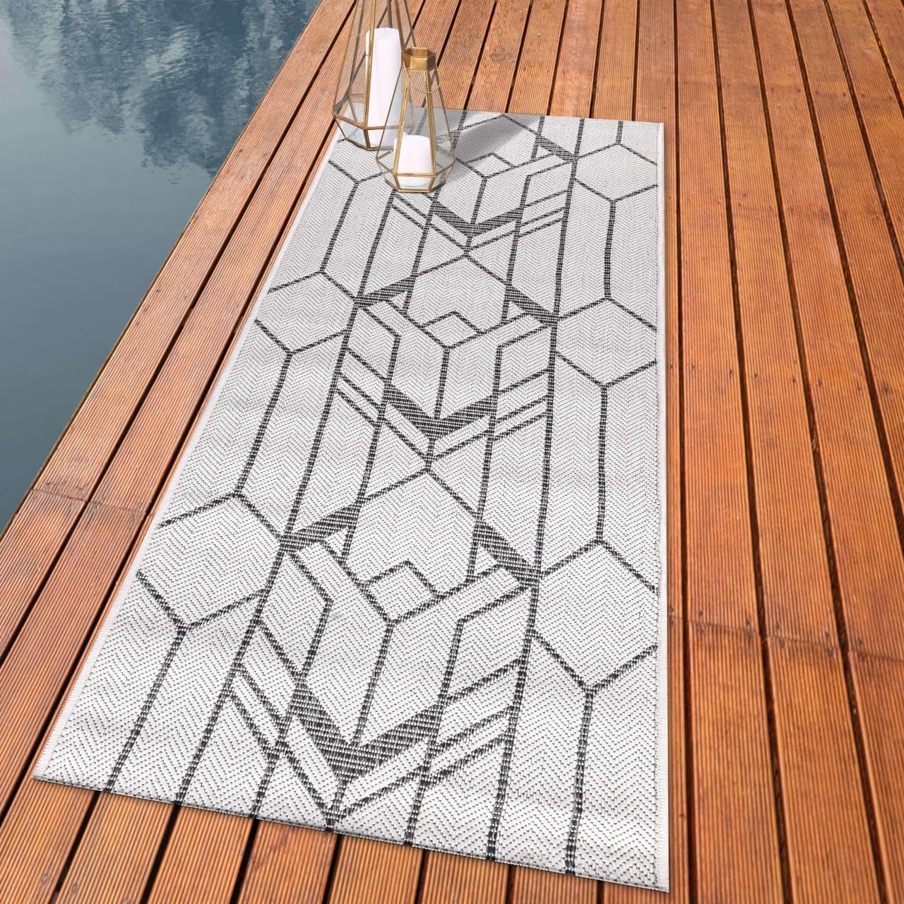 Keen Home Design Terrace Outdoor Runner Rug - 2x8 Washable Indoor/Outdoor Rug for Patio, Kitchen, Balcony, Beach, Garden, Deck and Porch, Size: 2'2"x7'7"