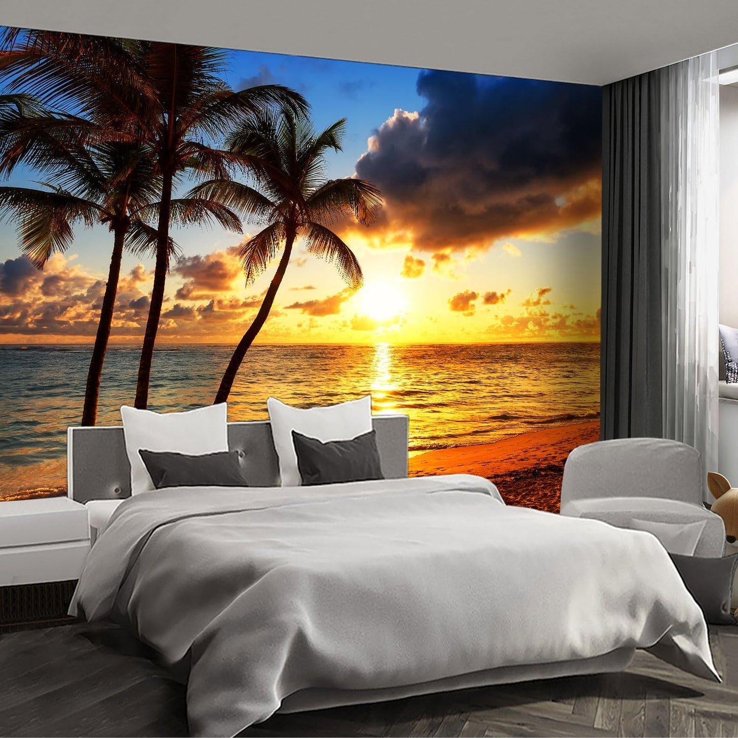Beach Wall murals at Dusk Peel and Stick Sunset Wallpaper for Bedroom Living Room - 108"x157"