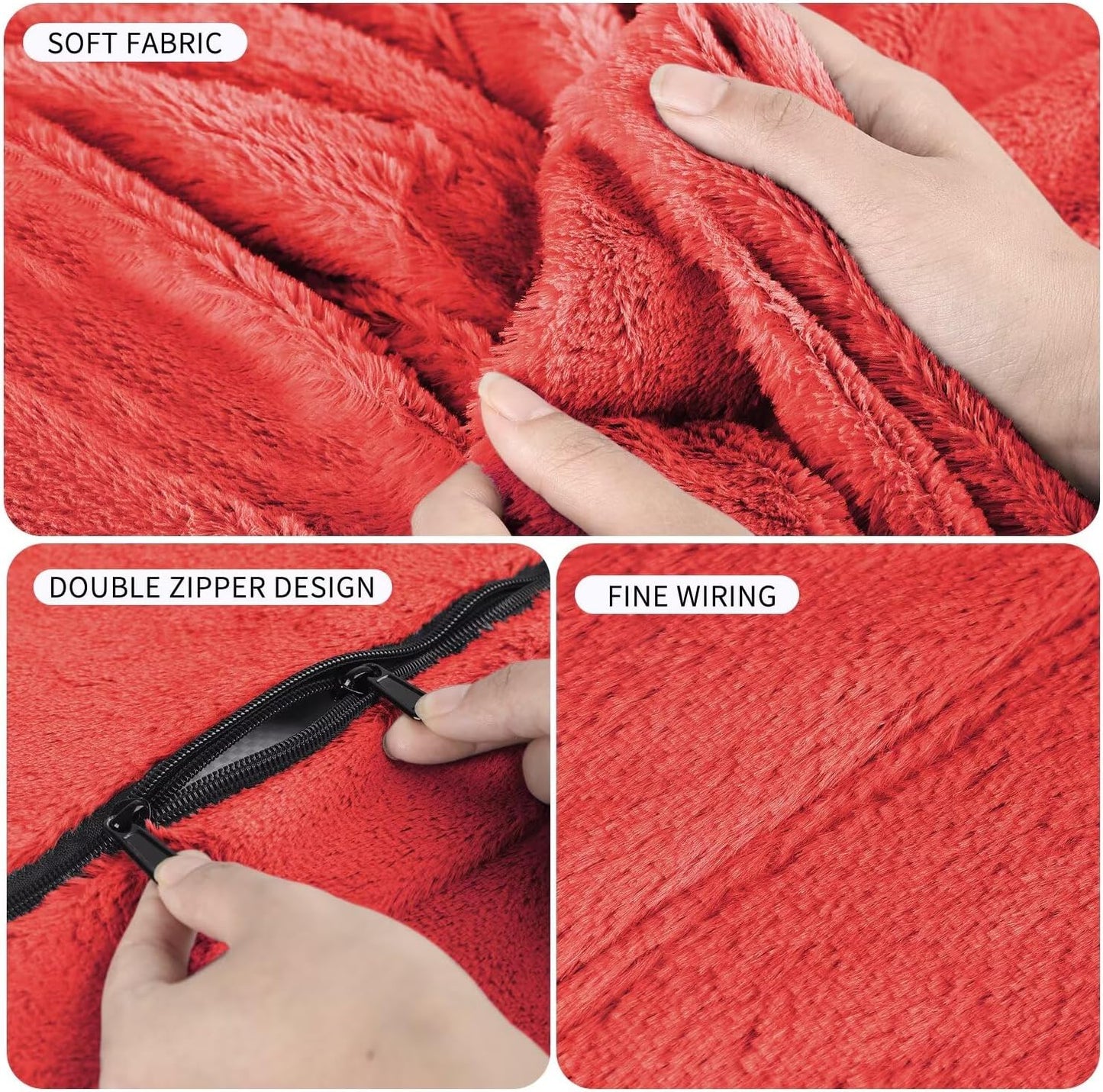 Bean Bag Chair for Adults 3FT,Soft Removable Cover for Teens/Girls Bedroom,Fluffy Giant Round Floor Beanbag Lounger Chairs (No Filler,Big Red)