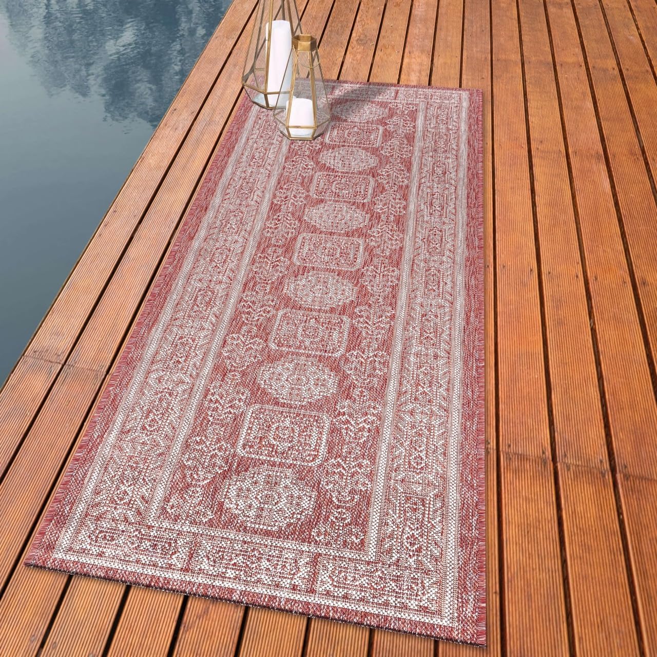 Keen Home Design Terrace Outdoor Runner Rug - 2x10 Washable Indoor/Outdoor Rug for Patio, Kitchen, Balcony, Beach, Garden, Deck and Porch, Size: 2'2"x9'11"