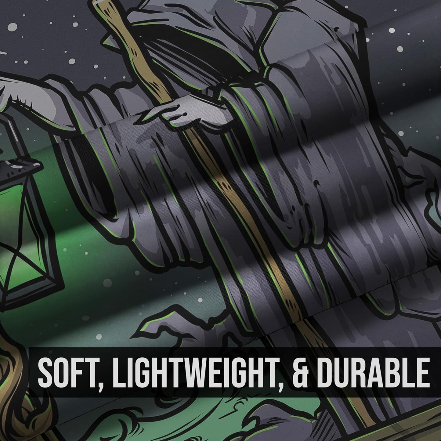 The Hermit Tarot Card Tapestry - Grim Reaper - Gothic Halloween Home Decor Wall Hanging (60" x 50")