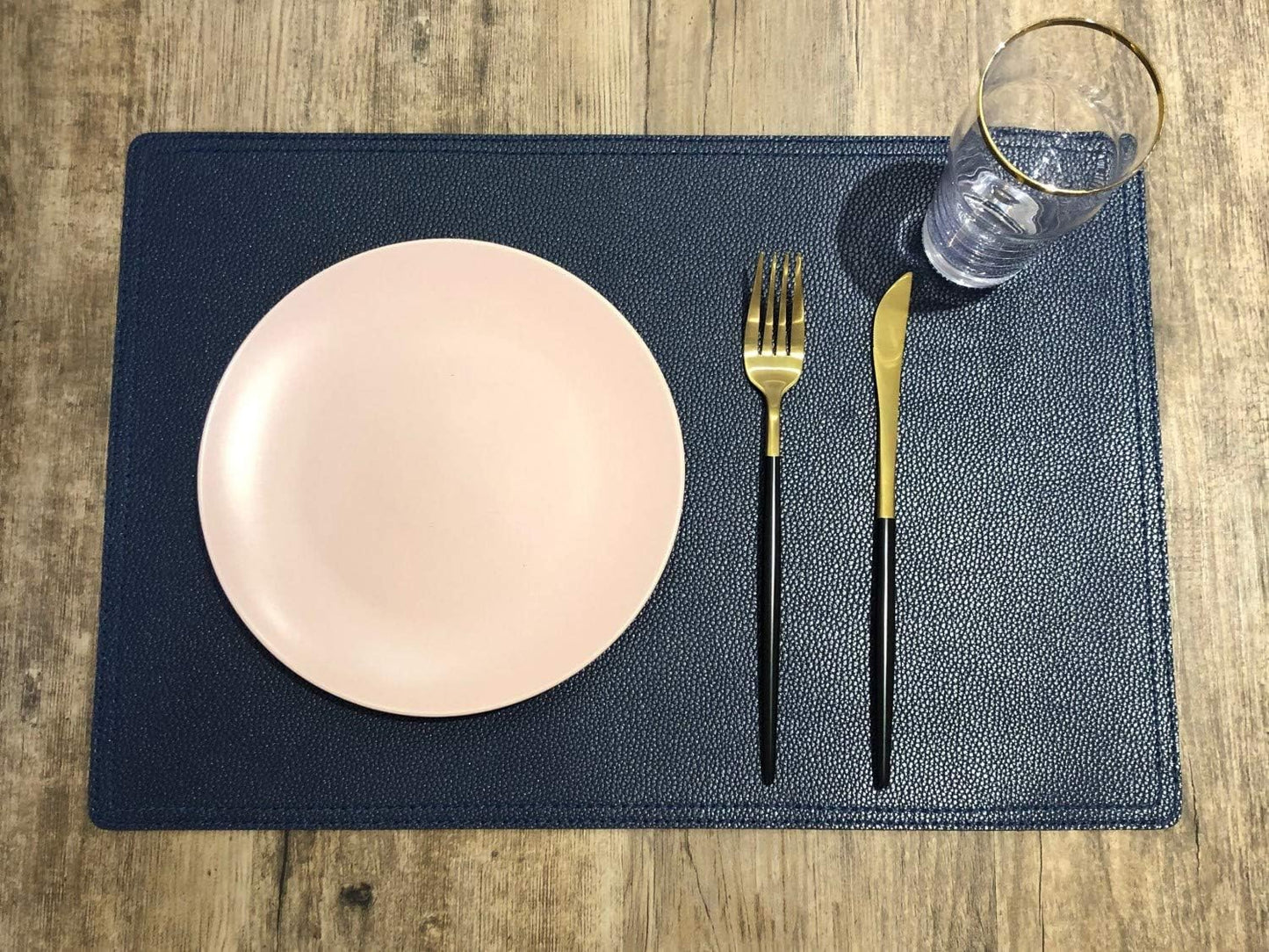 Jovono Set of 8 Faux Leather Placemats, PU Table Mats, Waterproof, Stain Resistant, Heat Resistant, Non-Slip Easy to Clean for Kitchen, Dining, Conference Tables