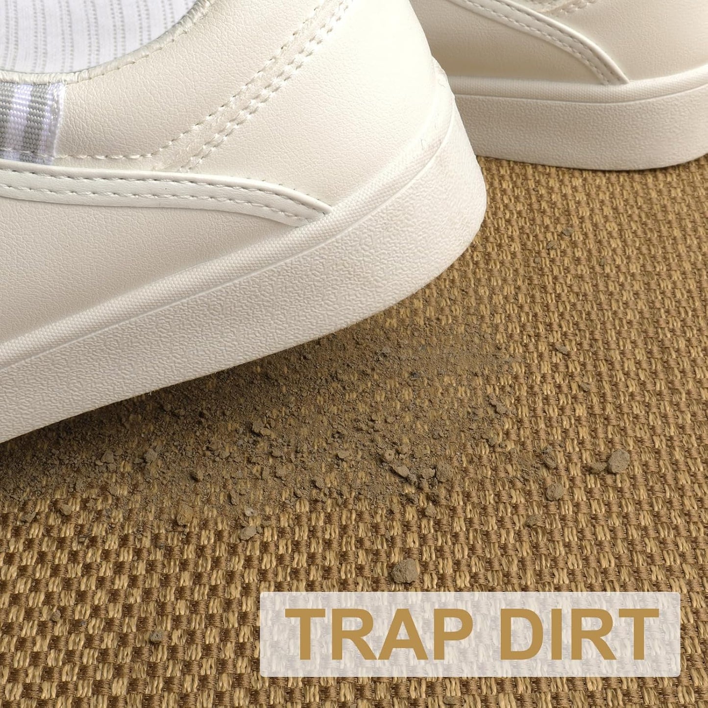 LEKEEPGO Door Mat 24"x47", Non Slip Door Mat Indoor Entrance, Rubber Backing Front Indoor Door mat Washable Absorbent Low-Profile Entryway Entry Resist Dirt Inside Door Mats, Light Brown