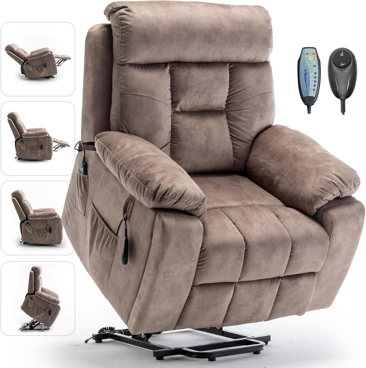 Lazy boy Recliner Chair with Cupholder/Power Lift Recliner Chair for Elderly， Electric Recliner/Big and Tall Recliners for People Up to 6'2"/350lb Range