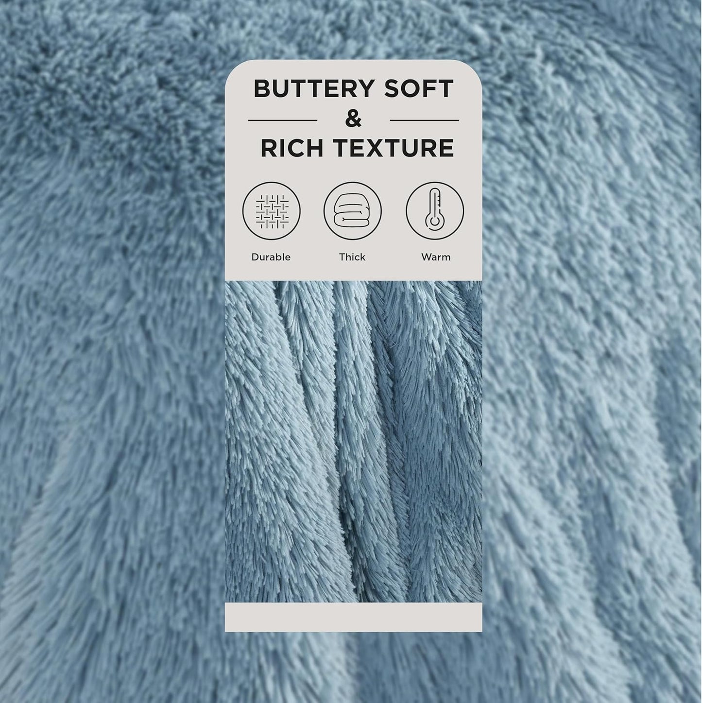 Bedsure GentleSoft Fuzzy Sherpa Faux Fur Blue Twin Blanket Cozy Gifts for Women Men, Soft Fleece Plush Warm Minky Thick Blanket Twin Size for Bed, Couch, Room Decor Dorm Essentials Blue Gifts, 60x80