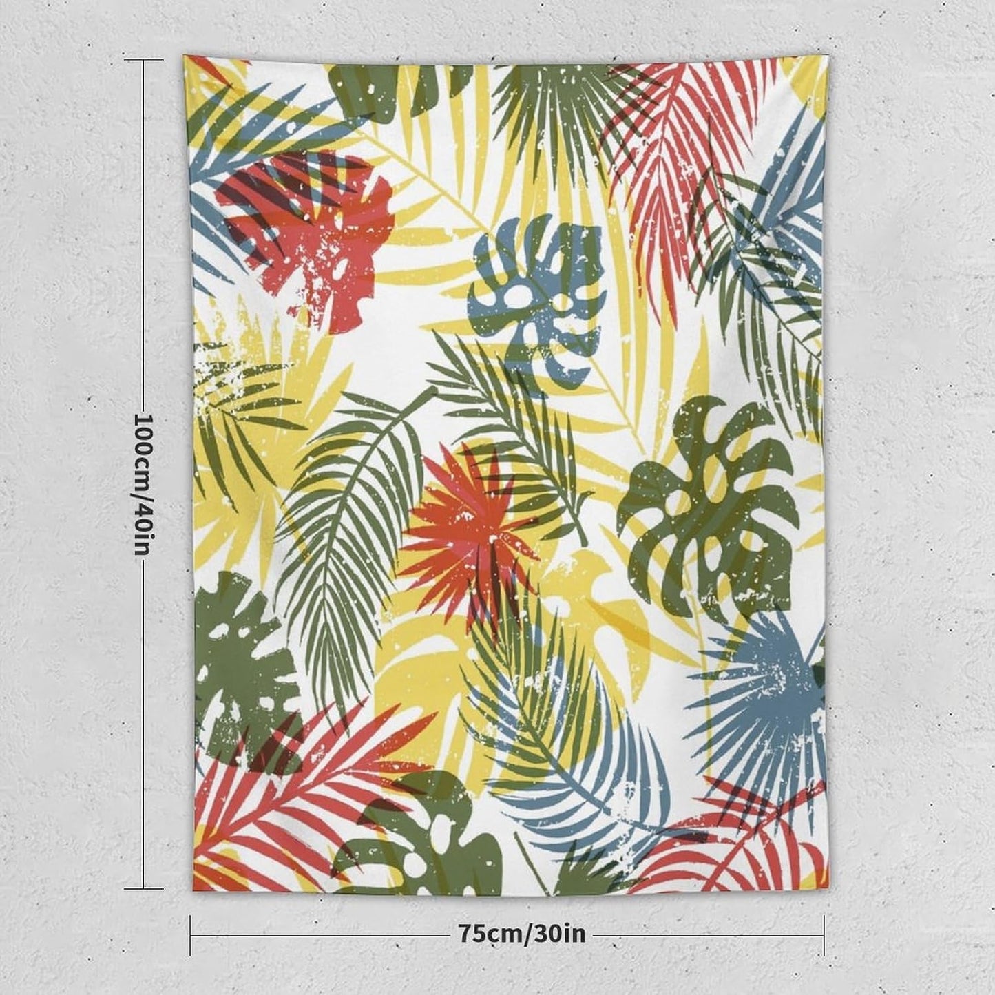 ICMOLYYENLO Boho Green Leaves Tapestry, Mid Century Abstract Tropical Palm Leaves Modern Minimalist Geometric Wall Hanging, Neutral Home Decor Art for Living Room Bedroom Dorm 60x80 Inch