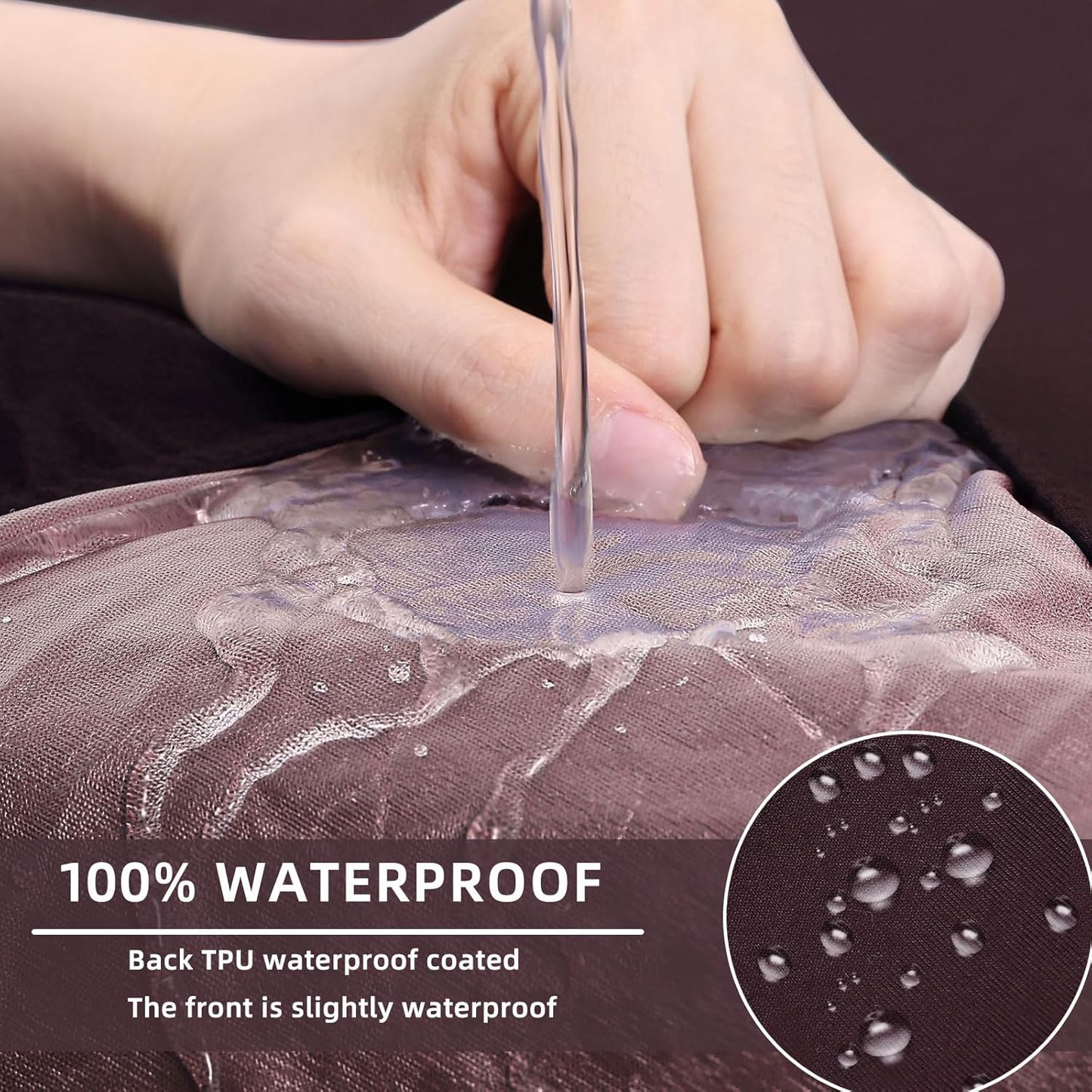 hyha Waterproof Couch Cushion Covers, Stretch Sofa Couch Seat Slipcover for Dog Washable, Non-Slip Waterproof Outdoor Cushion Covers for Patio Furniture Replacement (1 Piece for Medium, Chocolate)