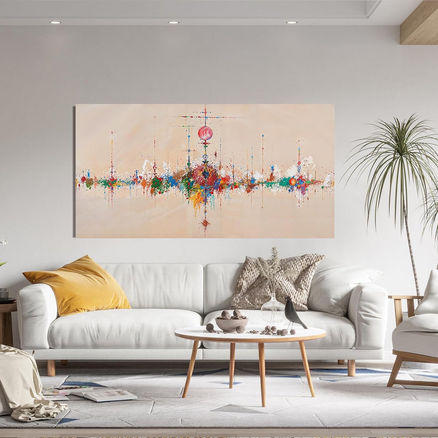 KUPTEU Canvas Wall Art Decor Modern Wall Art Pictures for Living Room Artwork for Walls Large Abstract Colorful Wall Art Prints Abstract Canvas Art Wall Decor Bedroom Home Aesthetic Decor 24" X 48"