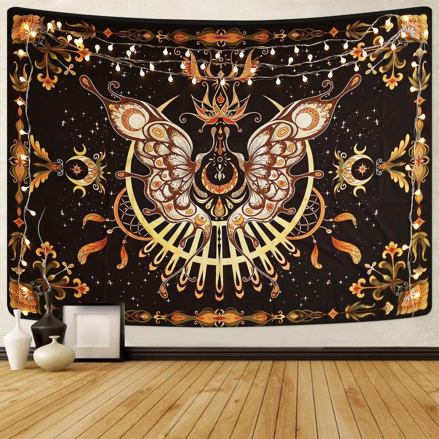 CHDGDHC Butterfly Tapestry - Moth Wall Hanging, UV Resistant, Waterproof, Machine Washable, Lightweight, Psychedelic Bedroom Aesthetic Decor for Bedroom, Living Room, Yoga Room - 79.92x59.84 Inch
