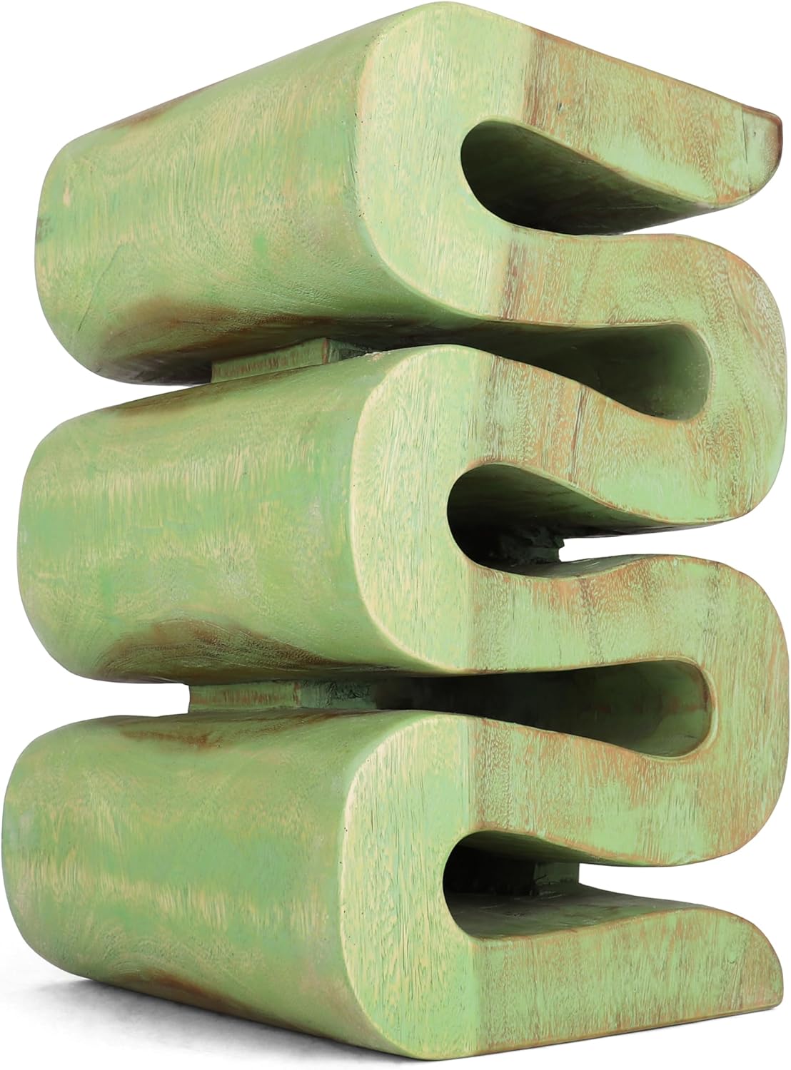 Rutledge & King Aspen Wood End Table - Mid Century Modern Accent Table - Green Wash