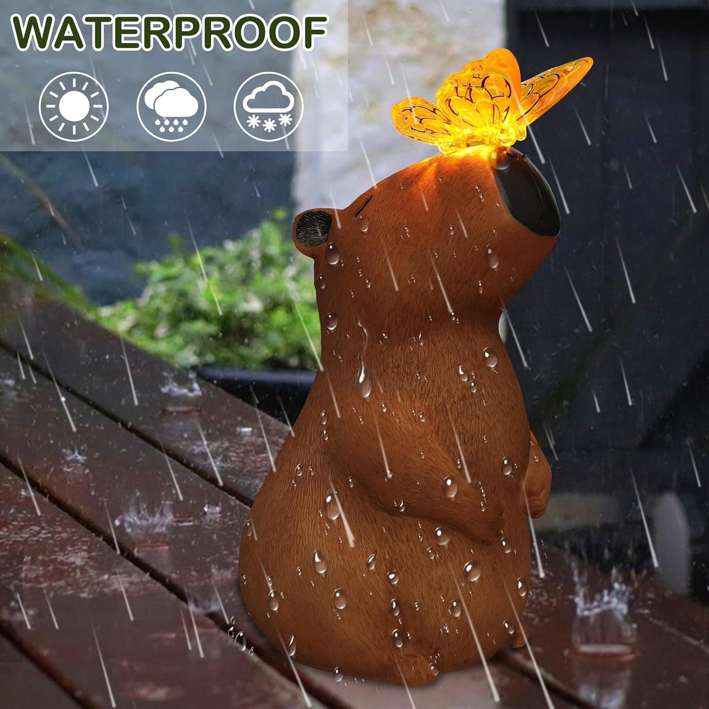 Attivolife Garden Solar Outdoor Statues Capybara Light, Outside & 7 Color Change Lamp, Patio Easter Ornament for Lawn Balcony Porch Yard Art Decor, for Mom Grandma