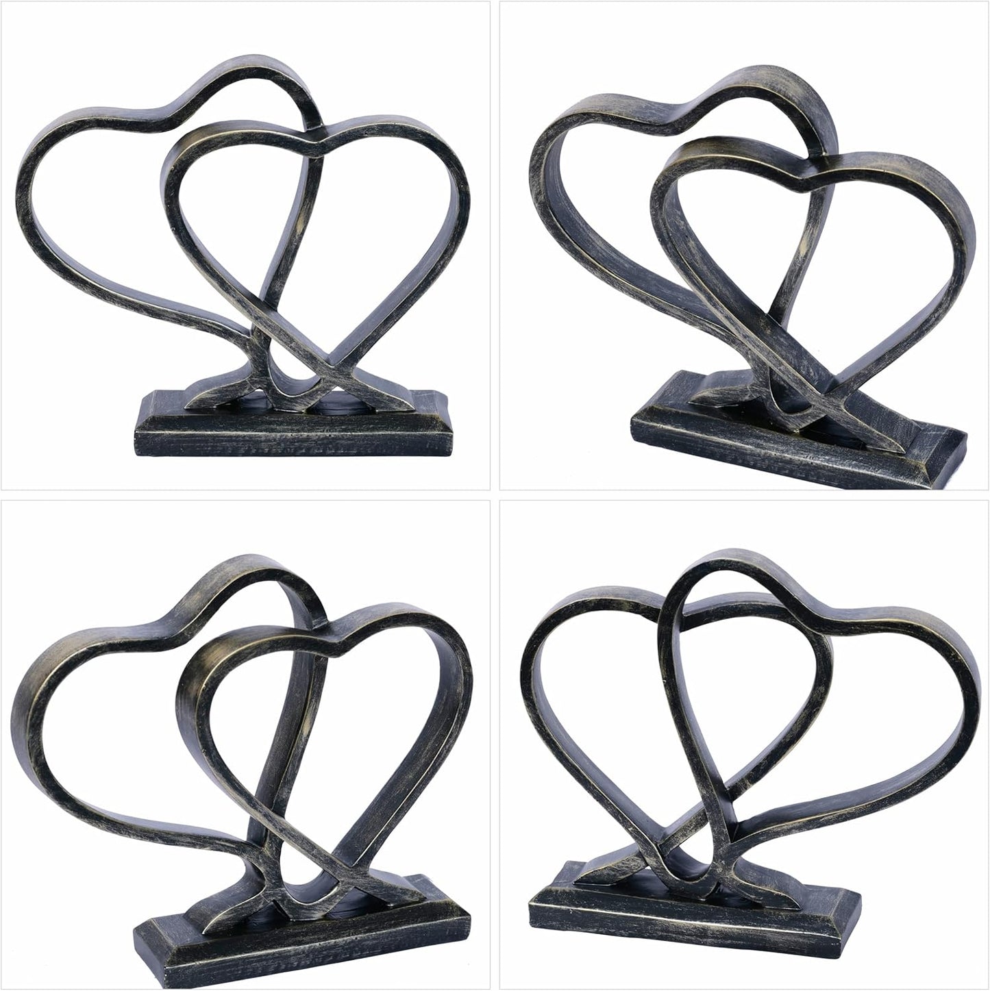 Heart Sculpture for Living Room Decor Heart Decoration Gift for Her and Him Love Wedding Anniversary Couples Gift Modern Heart Statue for Home Coffee Table Dining Table Centerpiece Birthday Gift