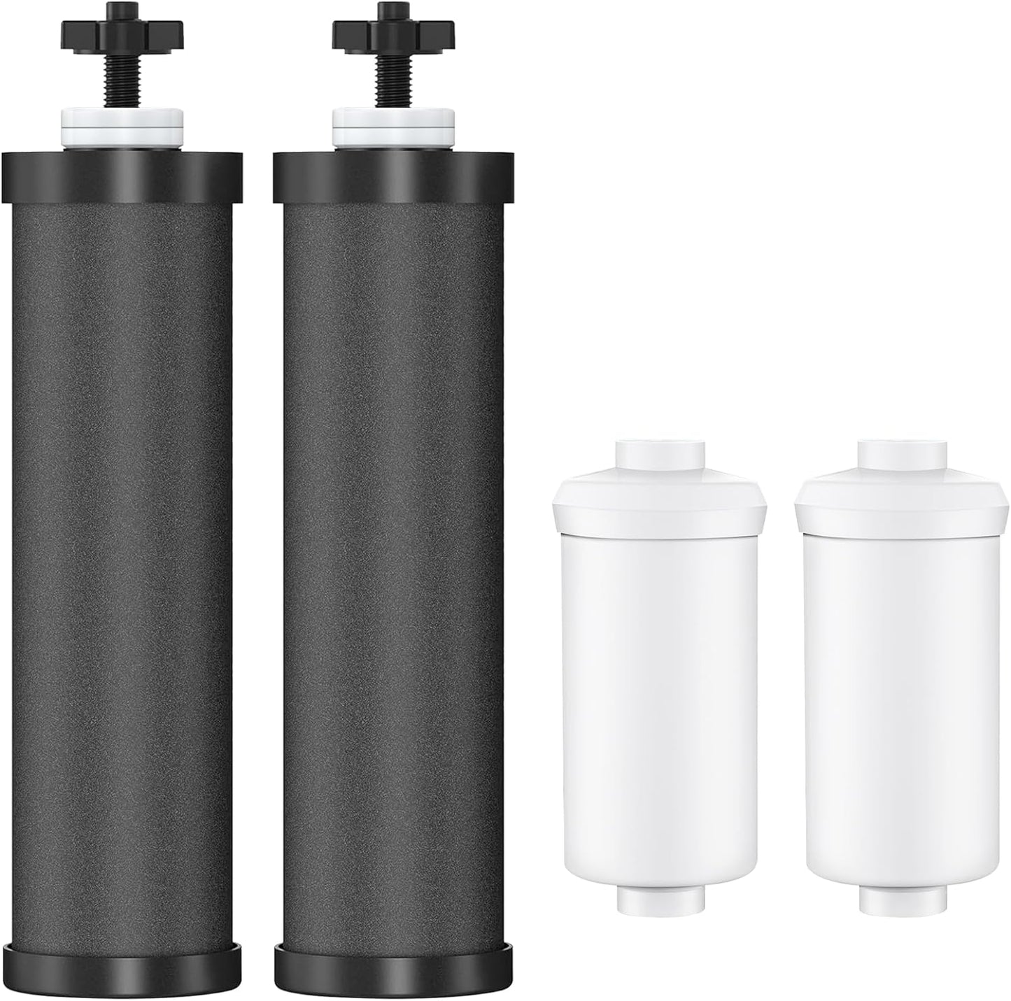 4 Pack Gravity Water Filter Replacement,Gravity Water Filter Replacement for Berkey® BB9-2® Black Filters & PF-2® Fluoride Filters, Compatible with Berkey® Filtration System