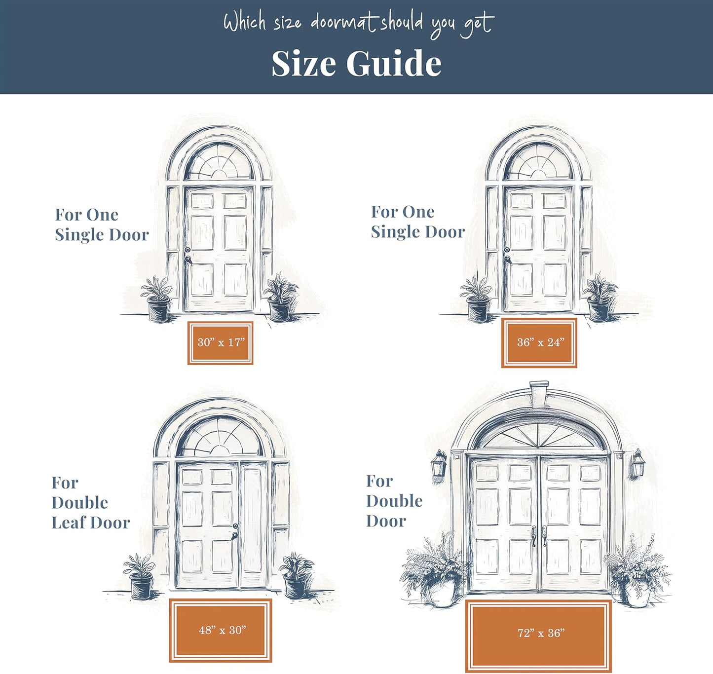 Barnyard Designs Natural Coco Coir Heavy Duty Backing Doormat - Large Cute Non-Slip Front Door Welcome Mat for Outside Entrance or Porch Entry, Brown (30x48, Welcome)