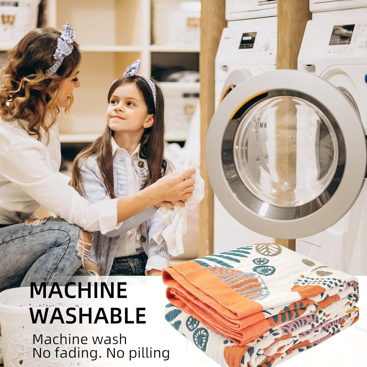 Boho Throw Blanket for Bed - 100% Pure Cotton Ultra Soft Rustic Quilt - Farmhouse Decor Bed Blankets, All Season Rustic Throw for Sofa Couch Chair(80''x 90'', Floral Print 2)