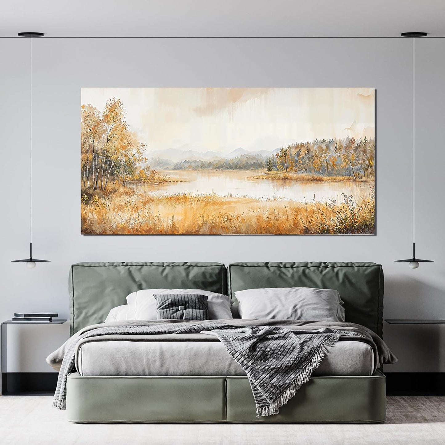 KUPTEU Canvas Wall Art Decor Large Wall Art Pictures for Living Room Coastal Landscape Wall Art Prints Art Work for Wall Decorations Artwork for Walls Bedroom Home Aesthetic Art Decor 24" X 48"