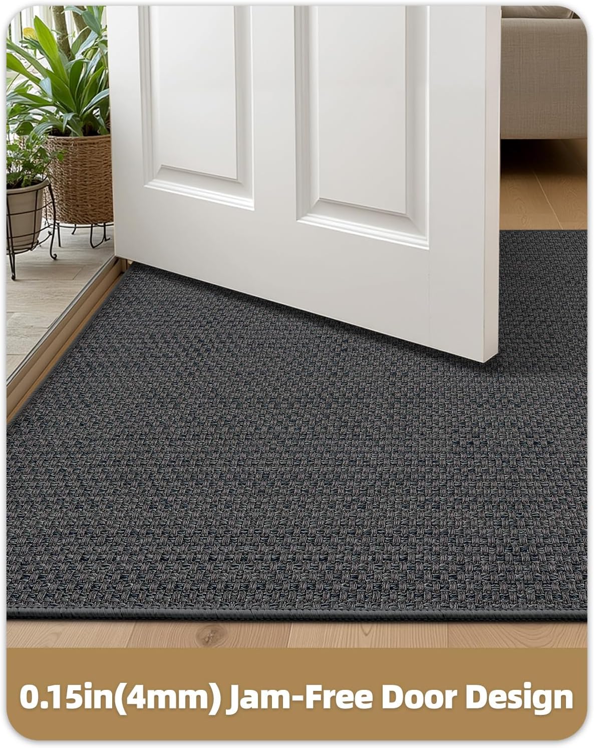 Color&Geometry Front Door Mat Indoor 17"x29", Rugs for Entryway, Non Slip Washable Low-Profile Inside, Entry Mat Entry Rug Door Mat Indoor Entrance, Grey (Rolled-up NO Creases)