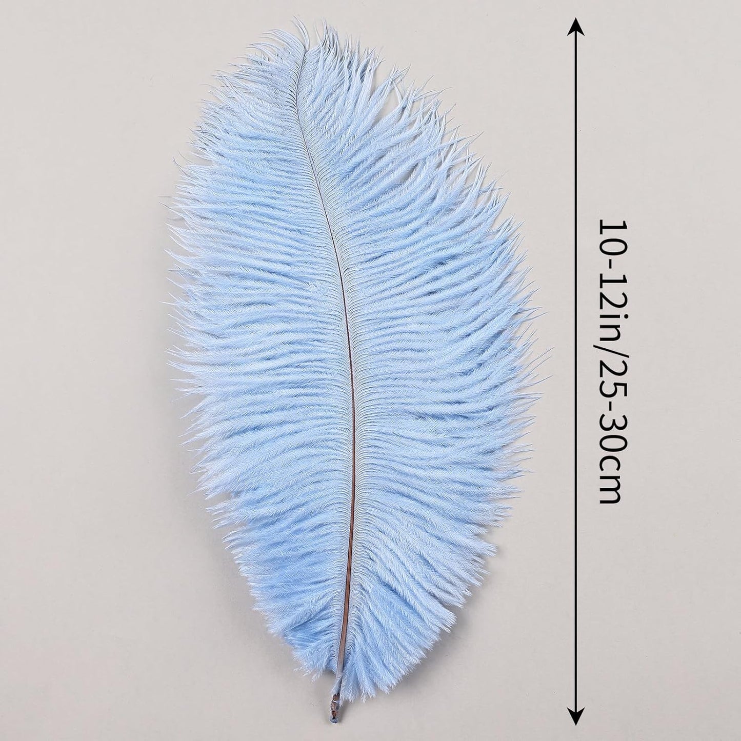 THARAHT Baby Blue Ostrich Feathers 24pcs Natural Bulk 10-12Inch 25cm-30cm for Crafts Wedding Party Centerpieces Easter Gatsbi and Home Decoration Feathers