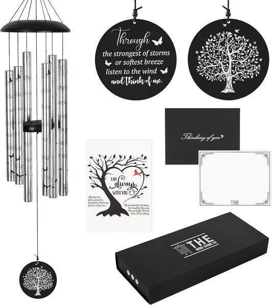 The Wind Chime CO Deep Tone Sympathy Wind Chime with 6 Andonized Aluminum Tubes Tuned Soothing Melody, Memorial Wind Chimes for Outside Decoration (Patio, Graden, Yard) 40"