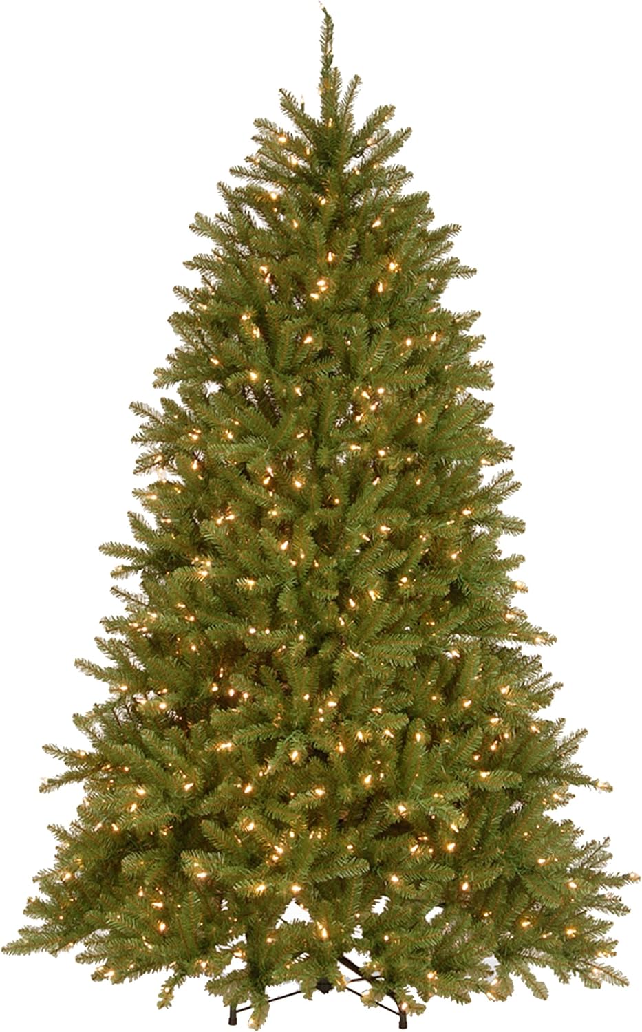 National Tree Company Pre-Lit Artificial Full Christmas Tree, Green, Dunhill Fir, Dual Color LED Lights, Includes PowerConnect and Stand, 6.5 Feet