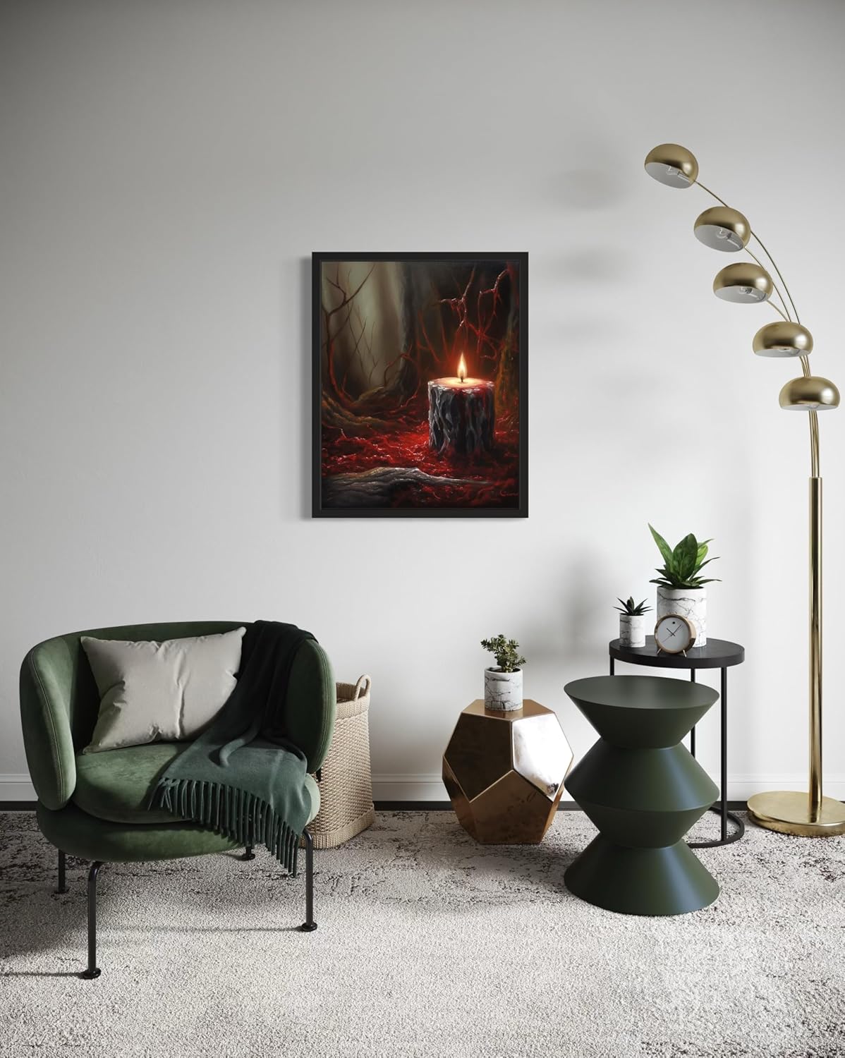 Gothic Candle Poster Art Print, Halloween Scary Vintage Wall Art Academia Spooky Painting Decoration for Horror Prints, Posters Bedroom Decor 89 (Gothic Candle, 8 x 10 inches, Unframed)