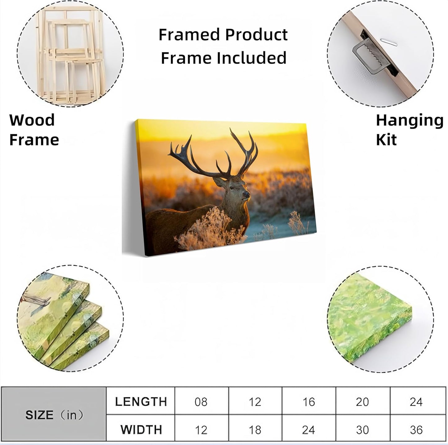 Personalized Custom Canvas Prints: 24L x 36W Photo On Canva Transform Your Photos into Stunning Framed Wall Art Digitally Printed (24L x 36W, Framed)