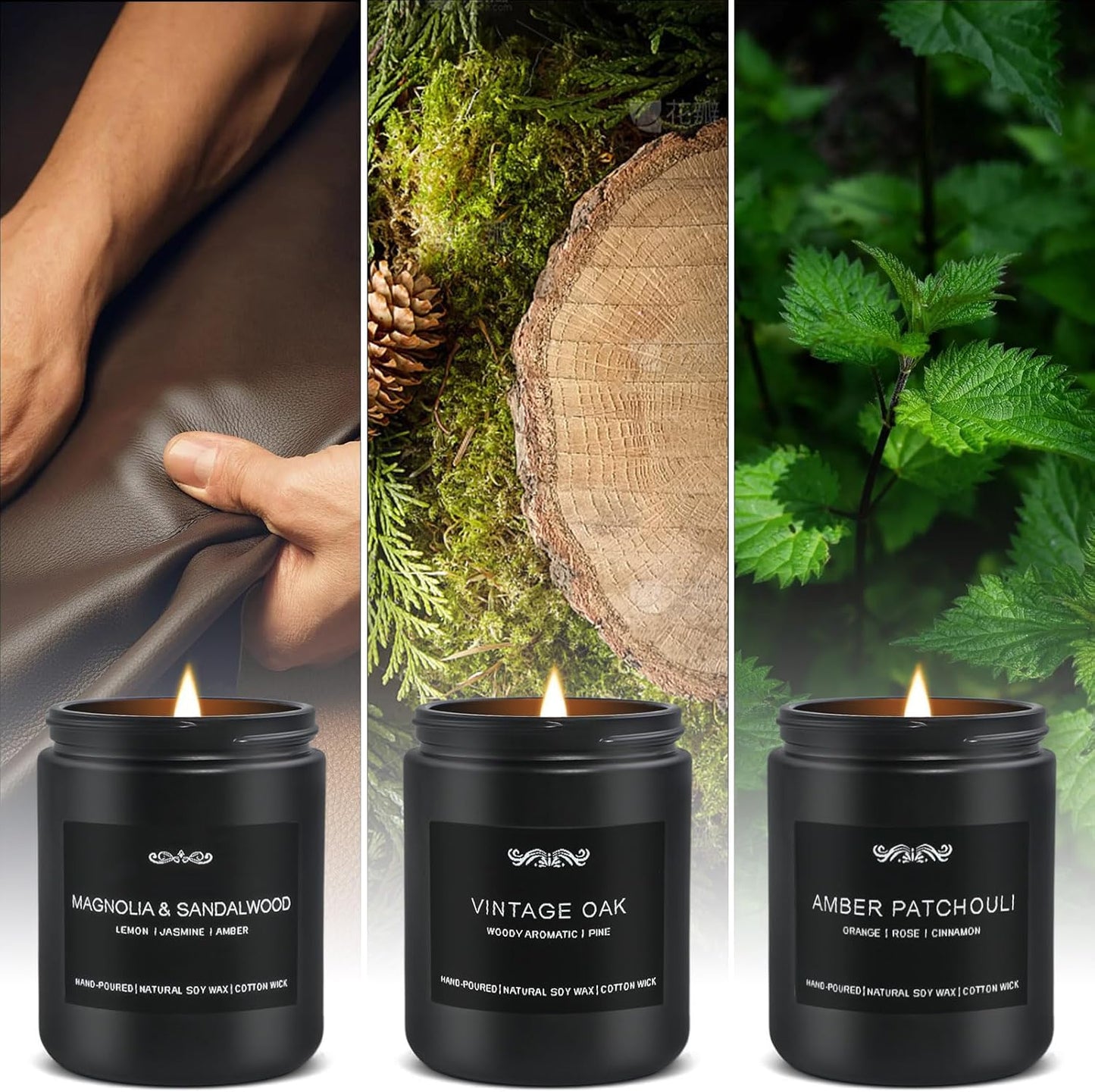 6 Pack Candles for Home Scented Aromatherapy Candles Gifts Set for Mens, Men Candle Set, 42 oz 300 Hour Long Lasting Candles, Gifts for Men, Birthday, Anniversary Present