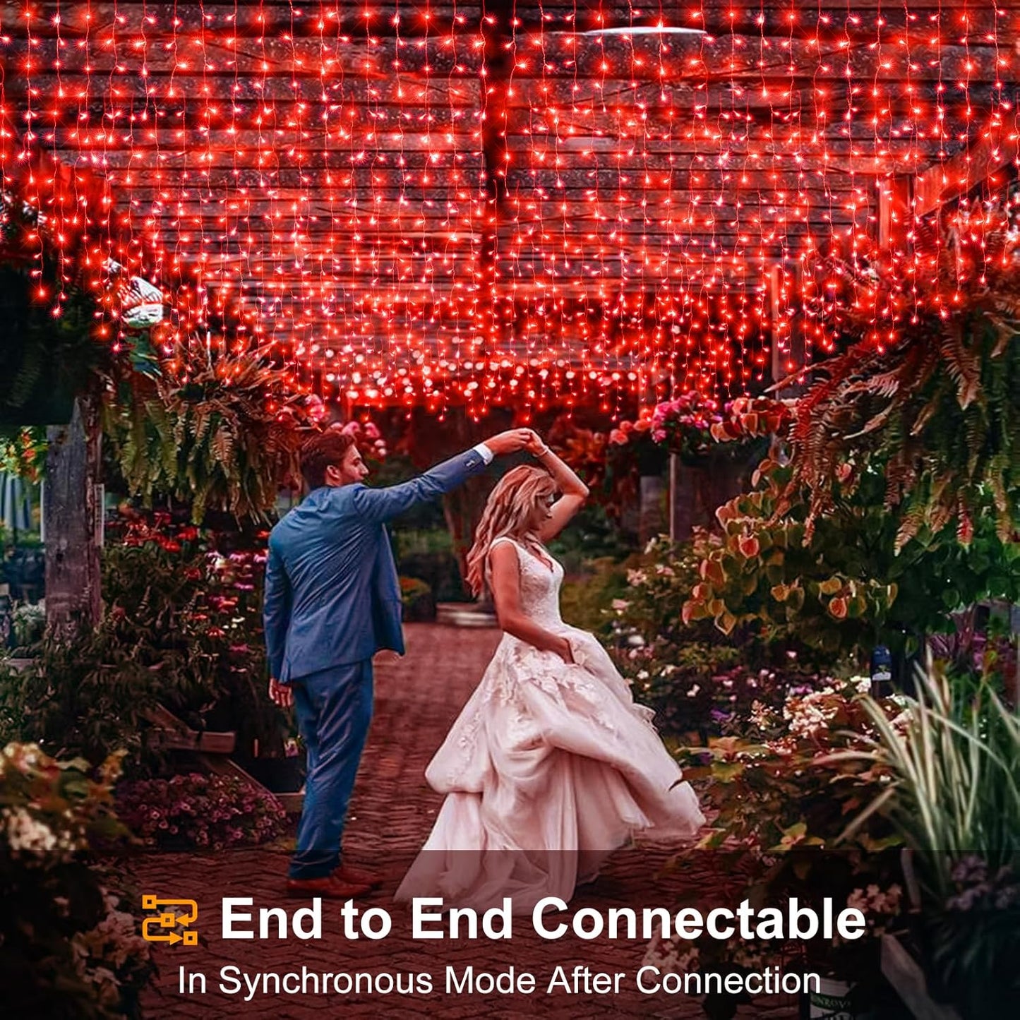 33ft Icicle Lights for Outside, Red Christmas Lights Outdoor Waterproof for House, 400 LED Twinkle Tree Lights with 75 Drops Clear Wire Short Curtain Light for Room Home Wall Indoor Decorations