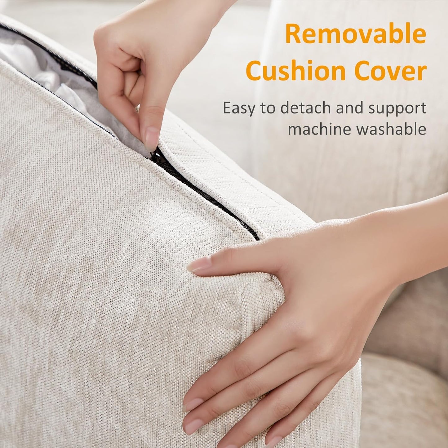 Modular Sectional Sofa, Convertible Couch Modular Sofa Without Ottoman, Sectional Sofas for Living Room Small Apartments