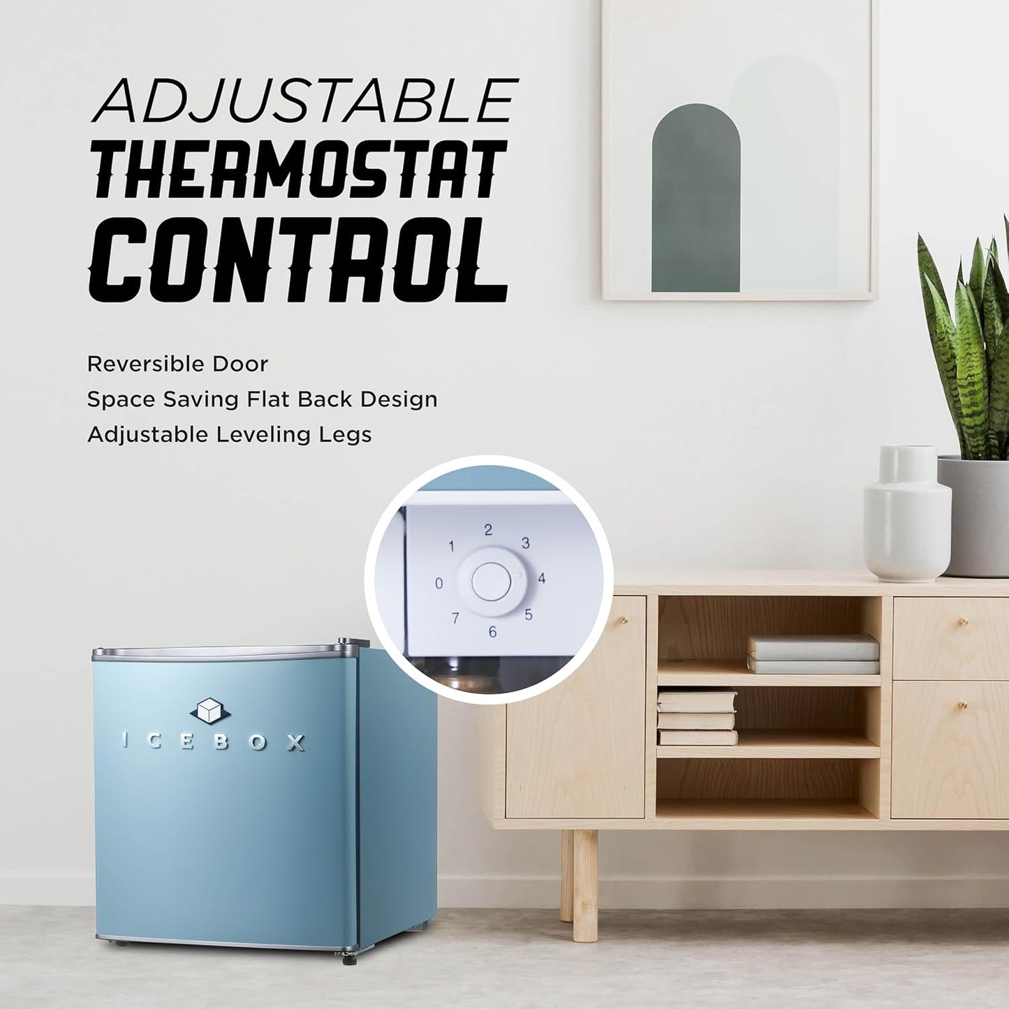 IBCR17SLT Compact, Energy Star Certified Small, Single Door Mini Fridge with Freezer Refrigerator, Standard (1.7 cu ft), Slate Blue