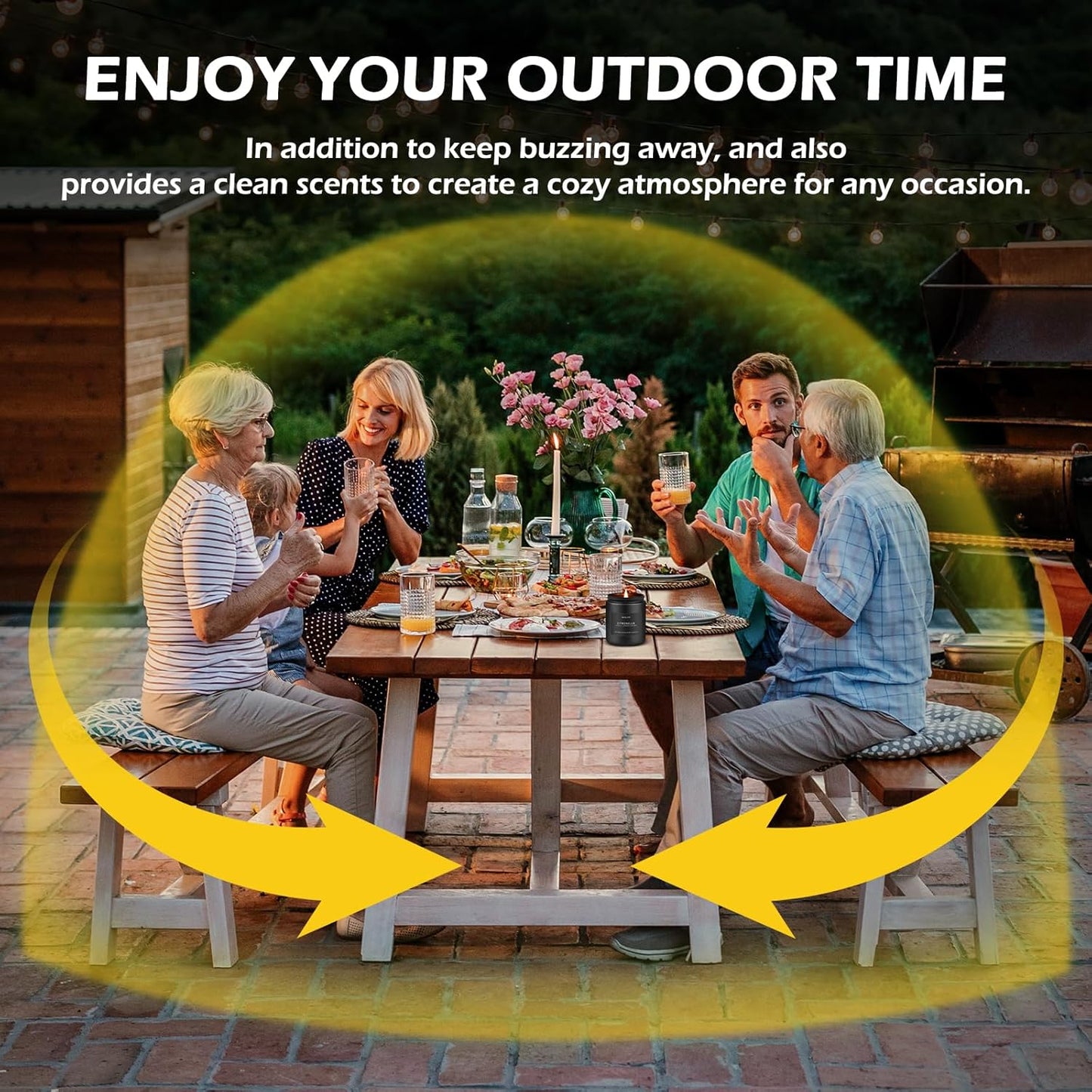 Outdoor Candle Set | Citronella/Mint/Eucalyptus/Lemongrass Summer Scented, Natural Candle Gifts - 4Pack Candles - Citronella Candles for Indoor or Outdoor Use - 28 oz,200 Hours Burn Time