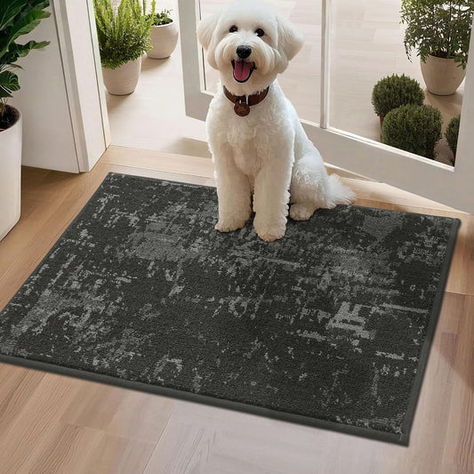 BEQHAUSE Dirt Trapper Door Mat 20"x32" Non-Slip Door Mats Washable Entryway Rugs Stain Resistant Doormat Absorbent Welcome Floor Mat for Front Back Door, Muddy Wet Shoes & Paws,Dark Grey