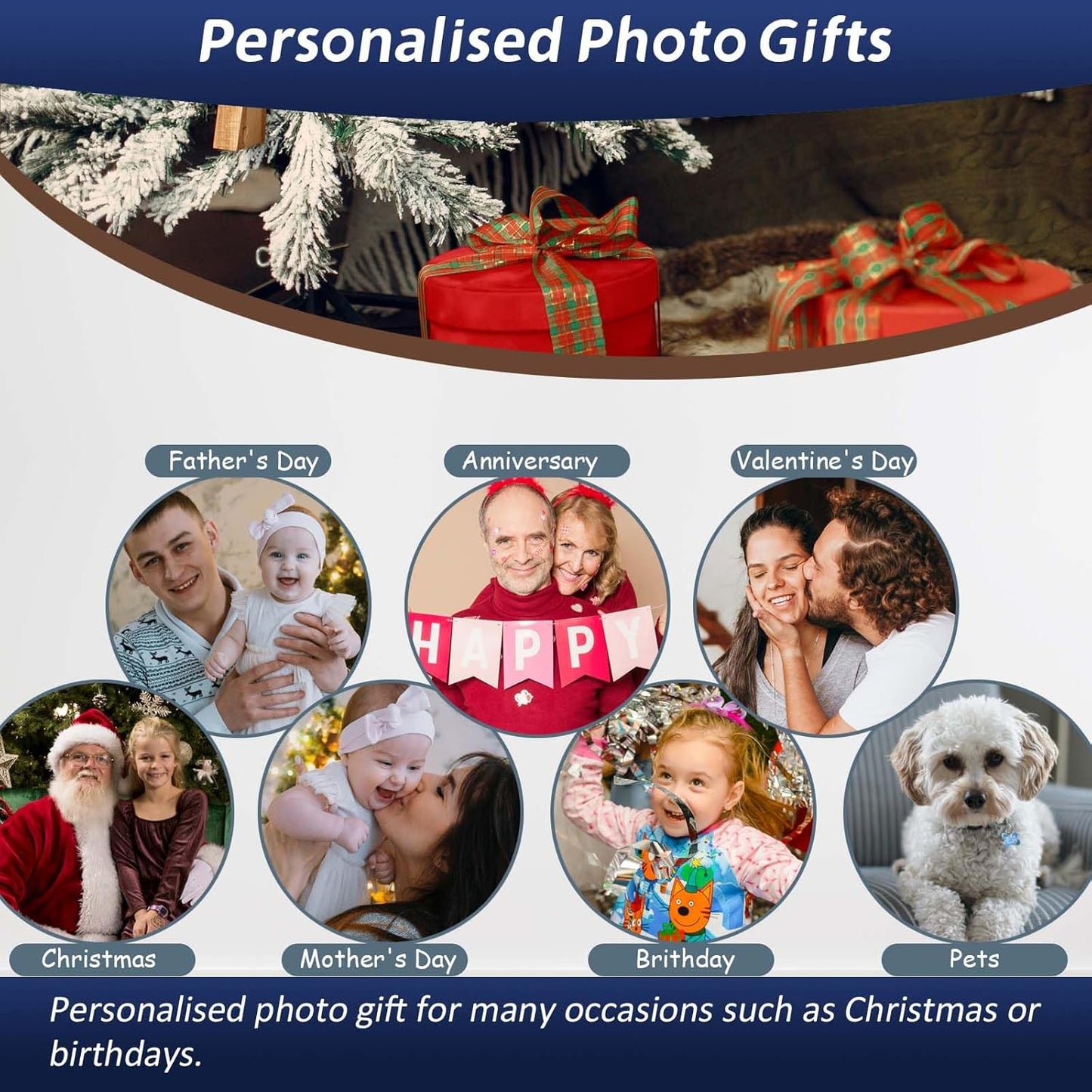 AIRUIXIO Custom Canvas Prints with Frame | Personalized Photo Canvas for Christmas Gifts | Ideal Family & Pet Wall Art Decor | Custom Canvas Wall Art 8x10Inch