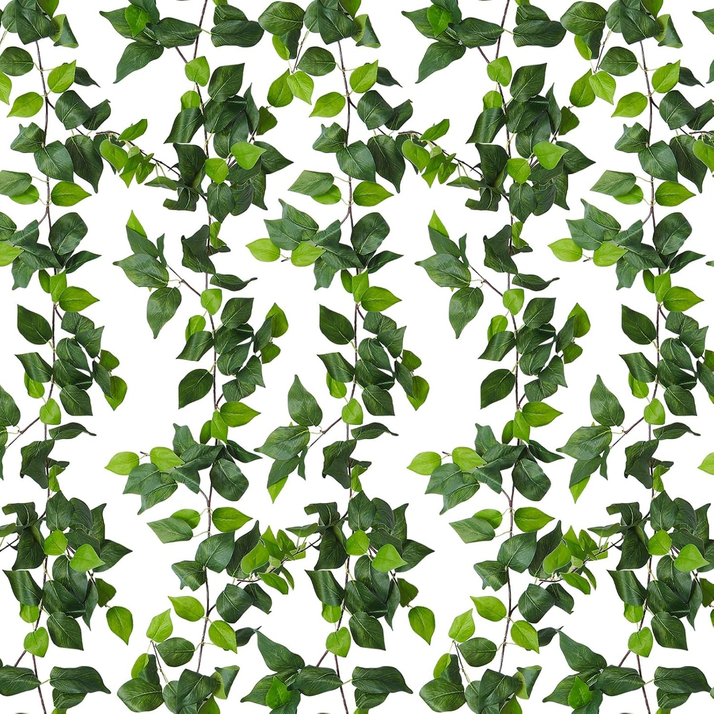 RECUTMS Artificial Vines Ivy Garland 6 Strands Fake Vine with Silk Green Leaves Hanging Plants Greenery Artificial Garland for Home Wall Bedroom Party Wedding Arch Apartment Room Decor