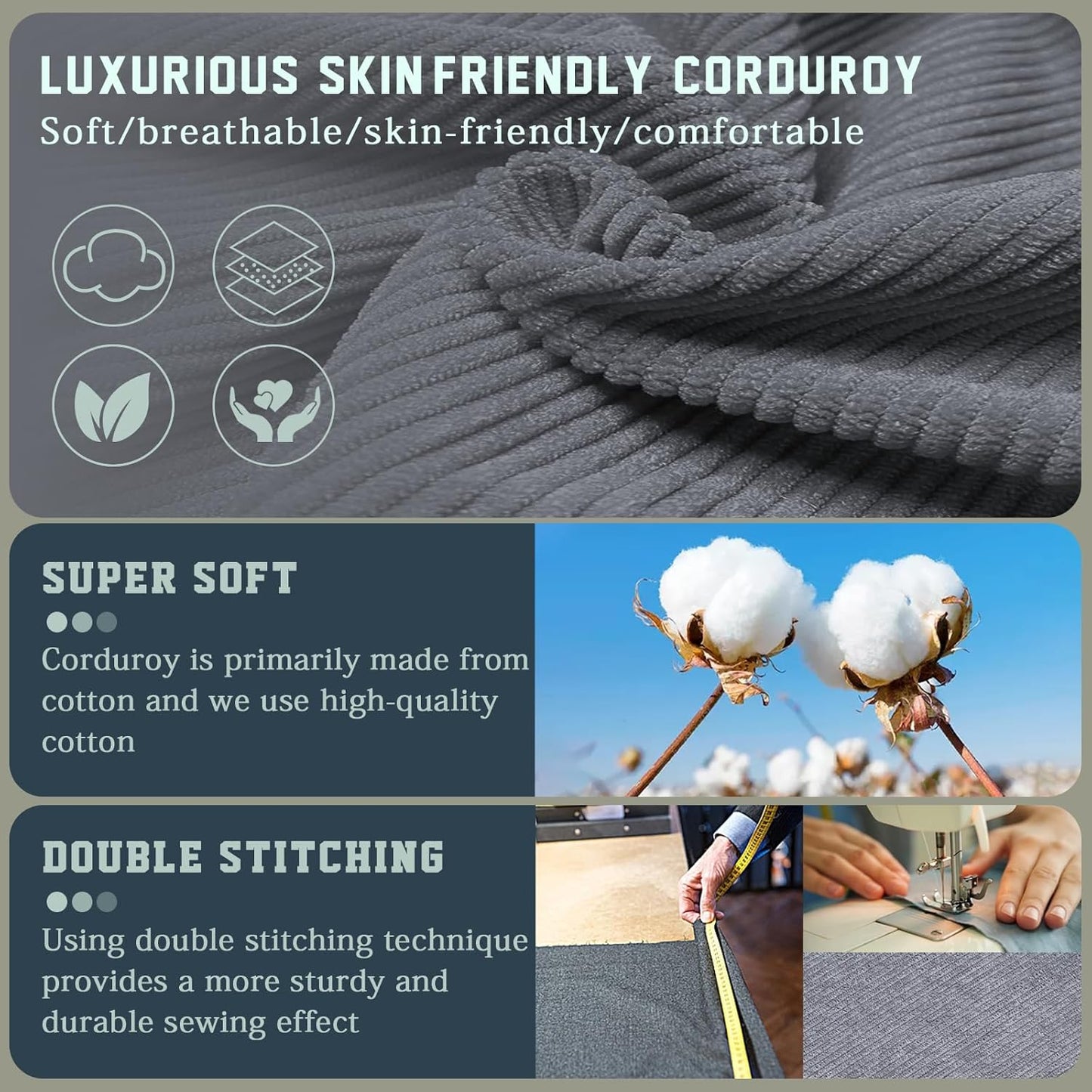 jela Foldable Sofa Bed Large Soft Foam Convertible Sleeper Chair Luxury Corduroy Fabric Fold Out Chair Bed Floor Couch with Back Support Floor Sofa for Living Room Bedroom (83"x33",Darkgrey)