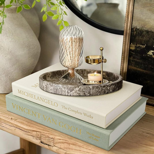 Aesthetic Decorative Books -Set of 2 Minimalist Linen Hardcover Faux/Fake Books for Coffee Table Home Decor Living Room Decoration, Photo Storage or as a Keepsake Box(Sage-beige-artist)