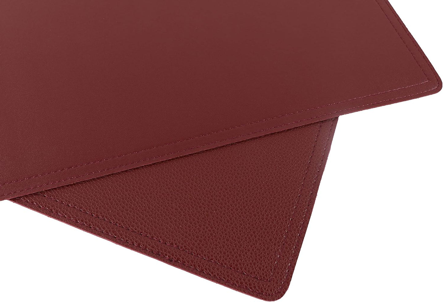 Faux Leather Red Placemats, PU Table Mats, Set of 4, Waterproof, Stain Resistant, Heat Resistant, Non-Slip Easy to Clean for Kitchen Dining Table,Conference Table