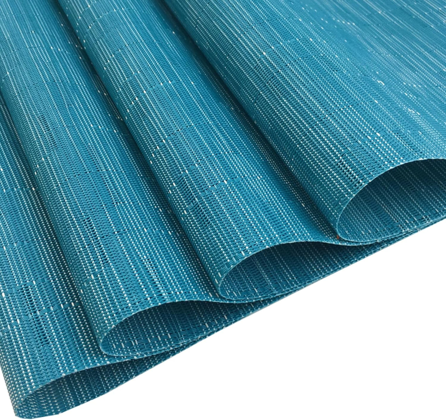 WAZAIGUR Placemats Set of 8 for Dining Table Heat-Resistant Washable Place Mats Woven Vinyl Kitchen Table Mats Easy to Clean,Blue