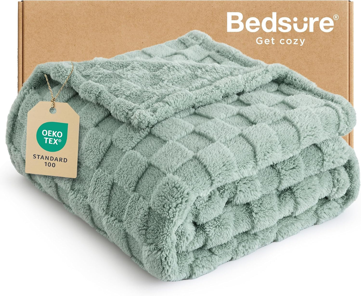 Bedsure GentleSoft Sage Green Twin XL Blanket for Bed - Super Soft Cozy Fleece Blankets for Women, Cute Throws for Girls, Dorm Room Essentials for Girls Teens Back to School, 66x90 Inches